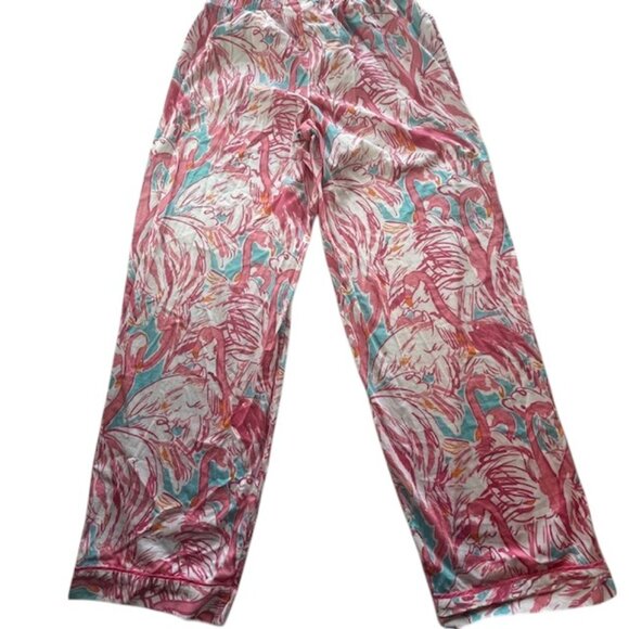 Lily Pulitzer Pink & Turquoise Tropical Print Pajamas- Size S - Picture 8 of 13